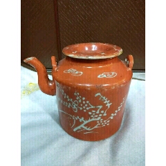 古玩瓷器珊瑚红留白梅花壶(se71508913)_7788收藏__收藏热线