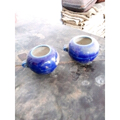 两个蓝釉鸟食罐(se71509491)_7788收藏__收藏热线