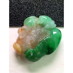 俏色巧雕三彩“呱呱来财”(se71510341)_7788收藏__收藏热线