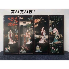 四大美女漆器挂屏，包浆浓厚，绘画精美，完整包老(se71512384)_7788收藏__收藏热线