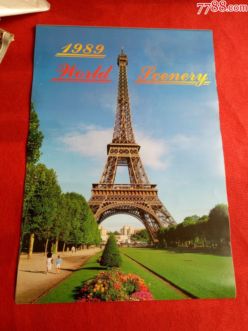 怀旧收藏挂历1989年世界风光12月双月挂历全尺寸7351cm