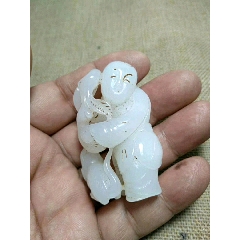 旧藏和田白玉童子戏兽(se71513992)_7788收藏__收藏热线