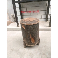 整木雕刻三足钱桶，包浆圆润，沧桑感浓厚，收藏上品(se71514090)_7788收藏__收藏热线