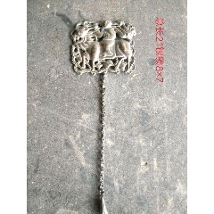 纯银《麒麟送子》长命锁，包浆圆润，寓意吉祥，包老包真(se71514163)_7788收藏__收藏热线