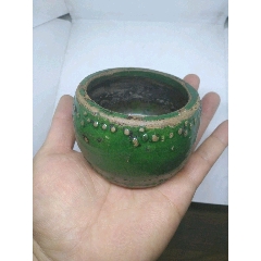 明代绿釉，鼓型乳钉笔洗，一鼓作气(se71515533)_7788收藏__收藏热线