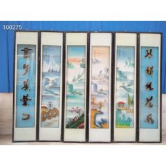楠木框老瓷板画六片一套挂屏。全品无损。(se71518073)_7788收藏__收藏热线