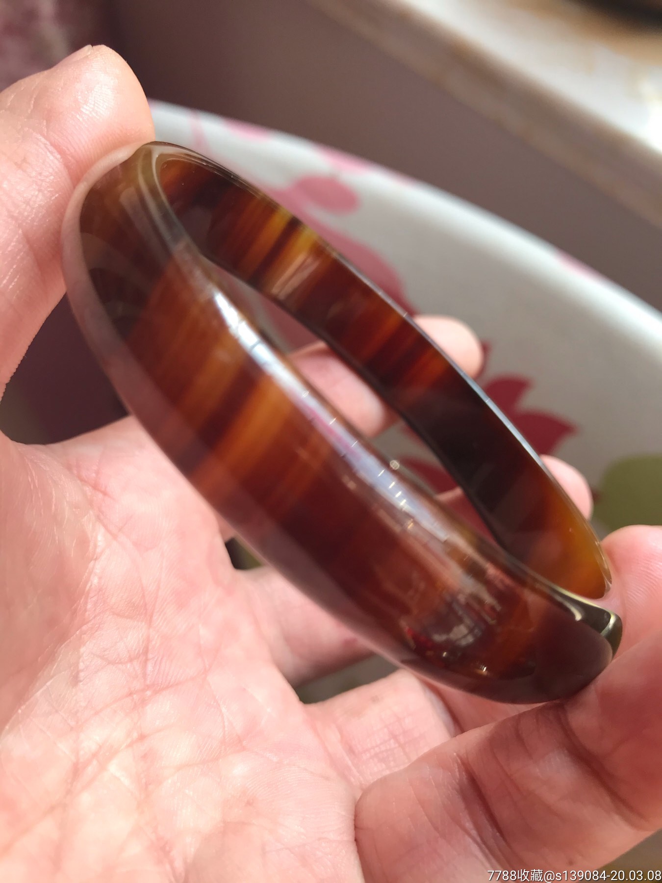 埠新玛瑙大手镯,约66口,包真