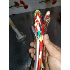 文革时期老手工花口挍胎七彩琉璃花瓶(se71522738)_7788收藏__收藏热线