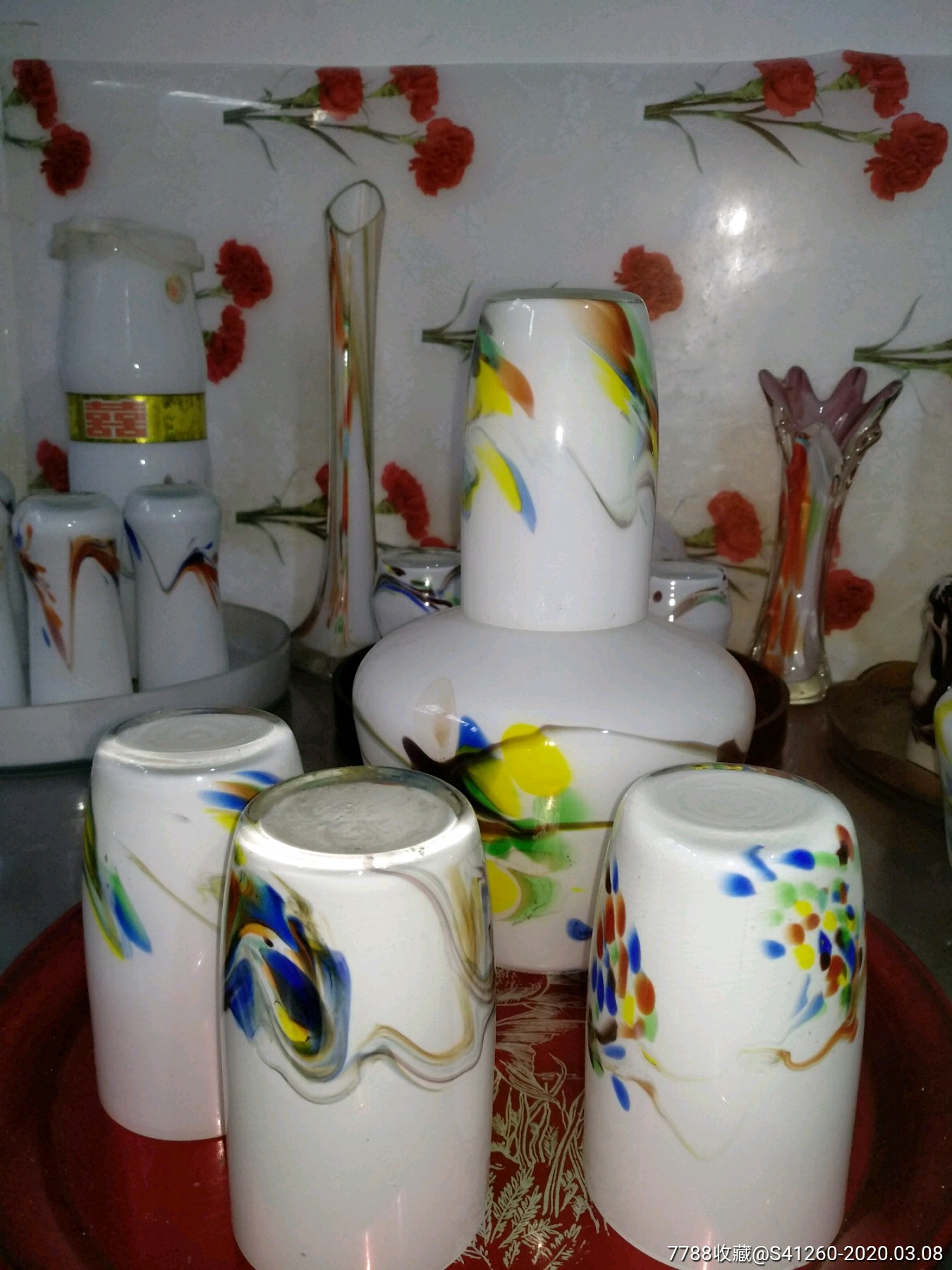 老琉璃挍胎凉水杯一套