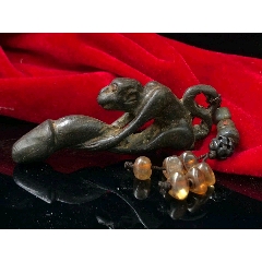 巨阳神挂件带带老琉璃佩珠br/品相如图实物拍照br/纯铜材质，(se71534455)_7788收藏__收藏热线