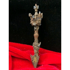 藏传佛教金刚杵法器品相如图实物实拍铜材质包浆厚重。纯手工攒刻精细品相好，(se71536072)_7788收藏__收藏热线