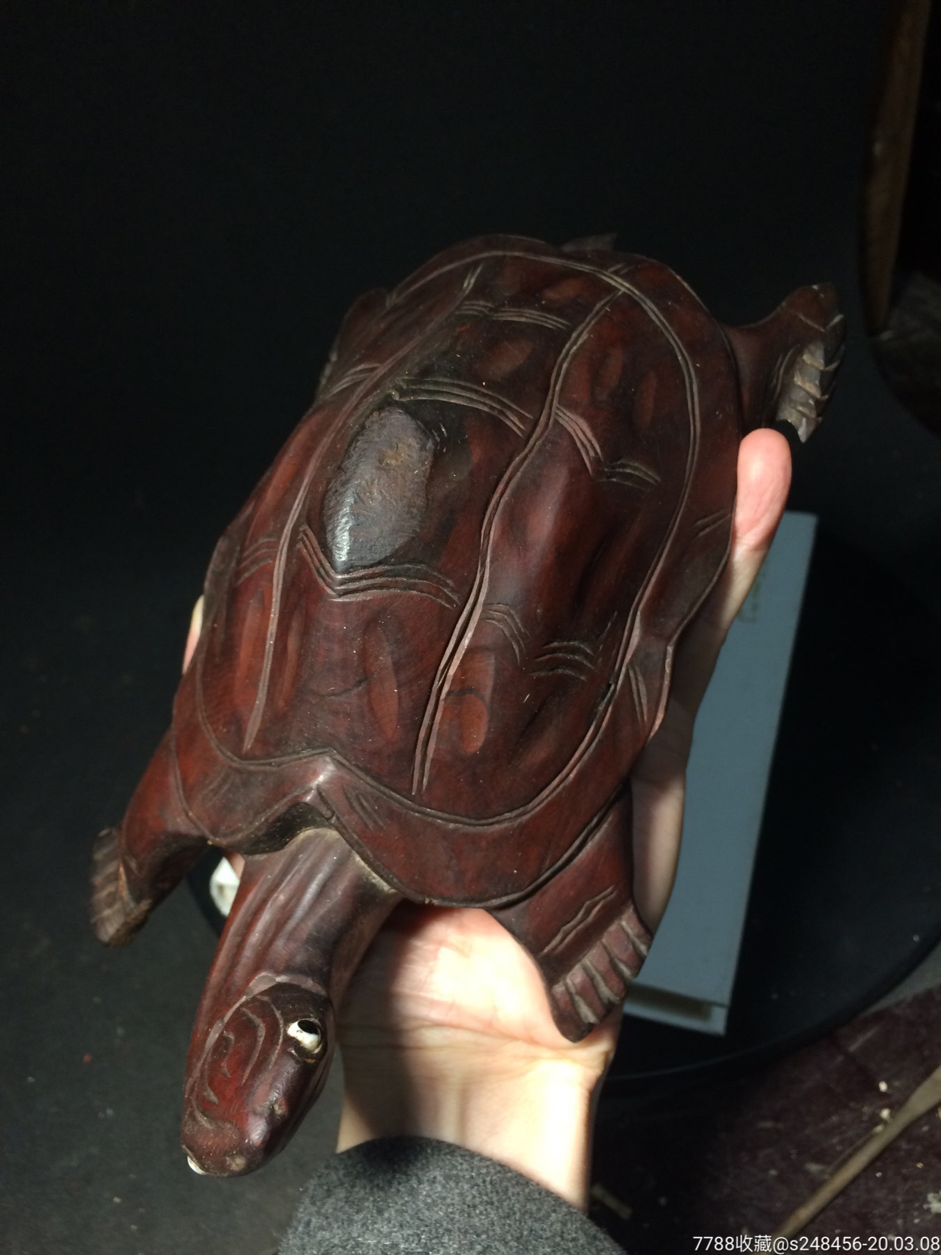 老木雕神像造像佛像古玩清代文房摆设雕件摆件木器尺寸红木福乌龟