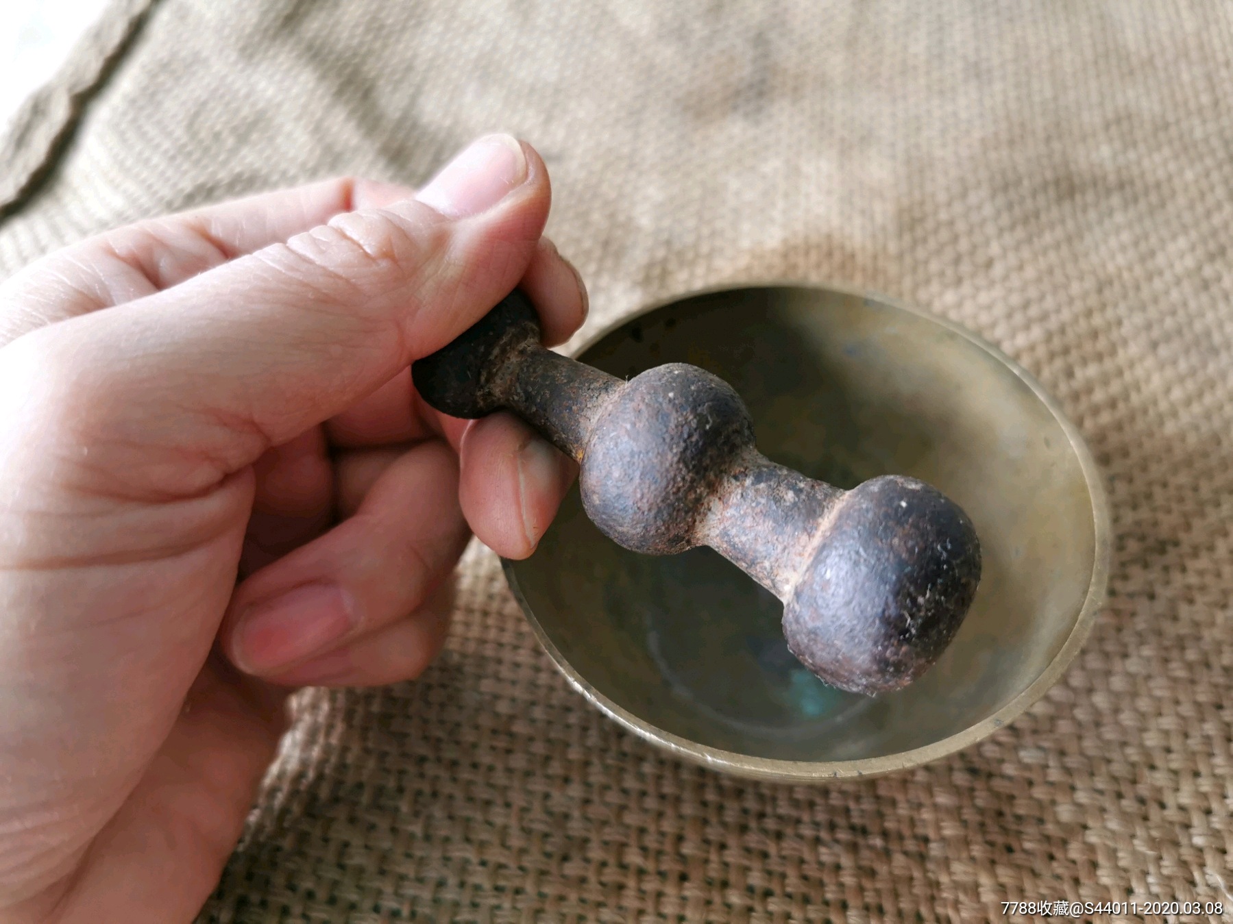 中医捣药碗,老药捻