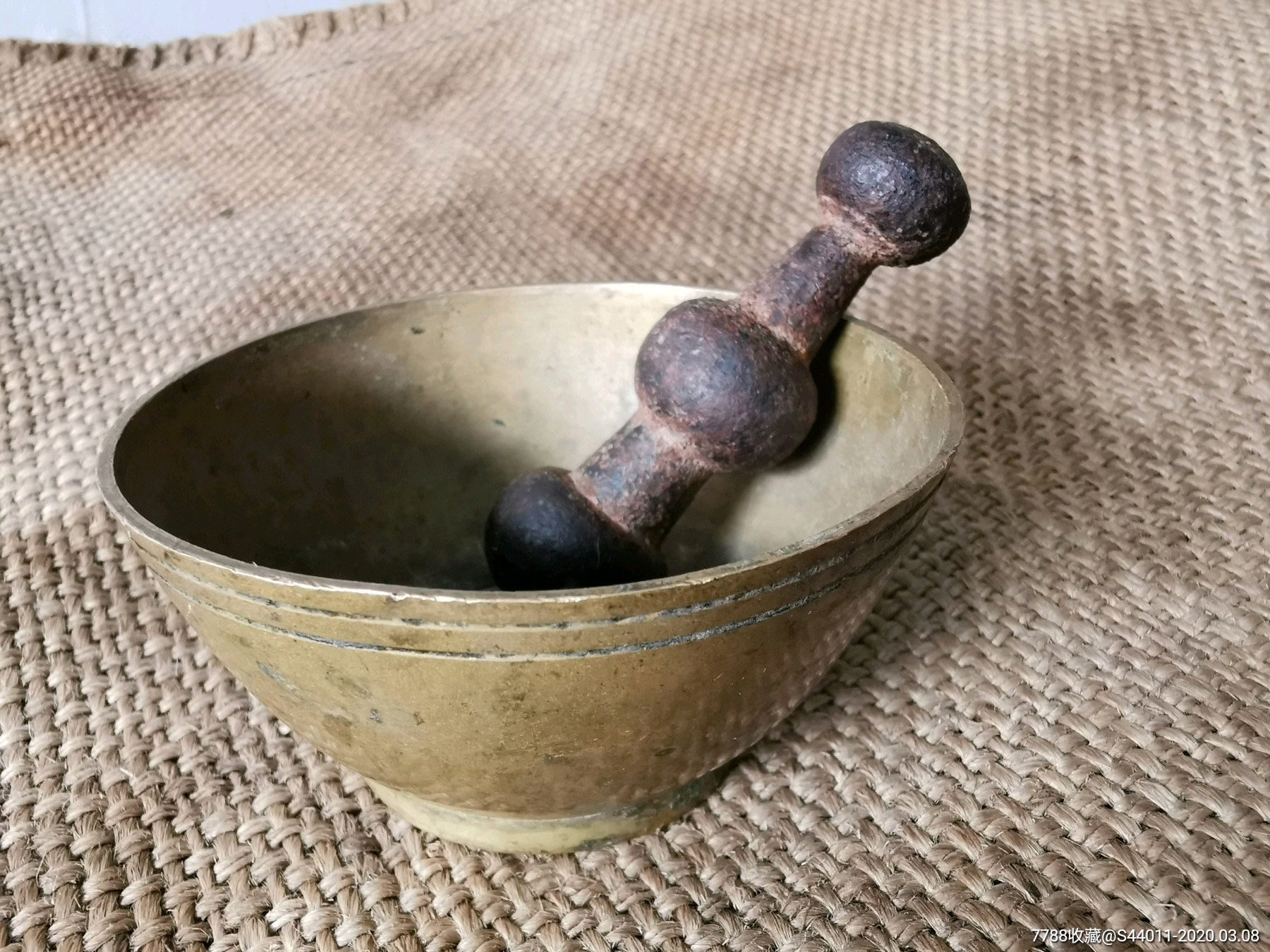 中医捣药碗,老药捻