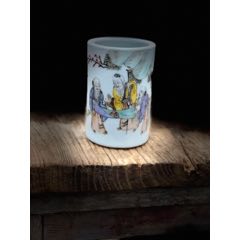 清代同治粉彩笔筒，(se71540068)_7788收藏__收藏热线