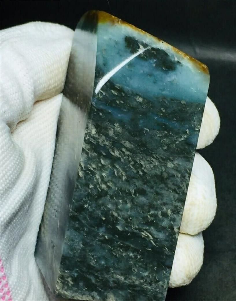 精品带皮云南水墨天青石章