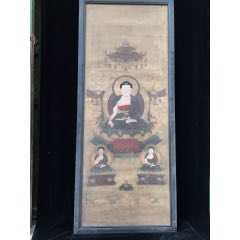 老木胎唐卡，高178厘米，宽74厘米，厚3.5厘米，(se71550818)_7788收藏__收藏热线