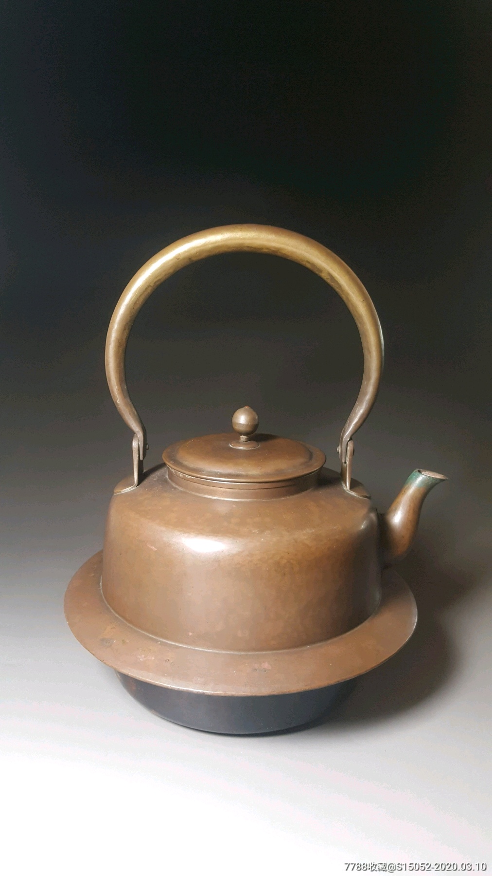日本明治时期特大老铜壶
