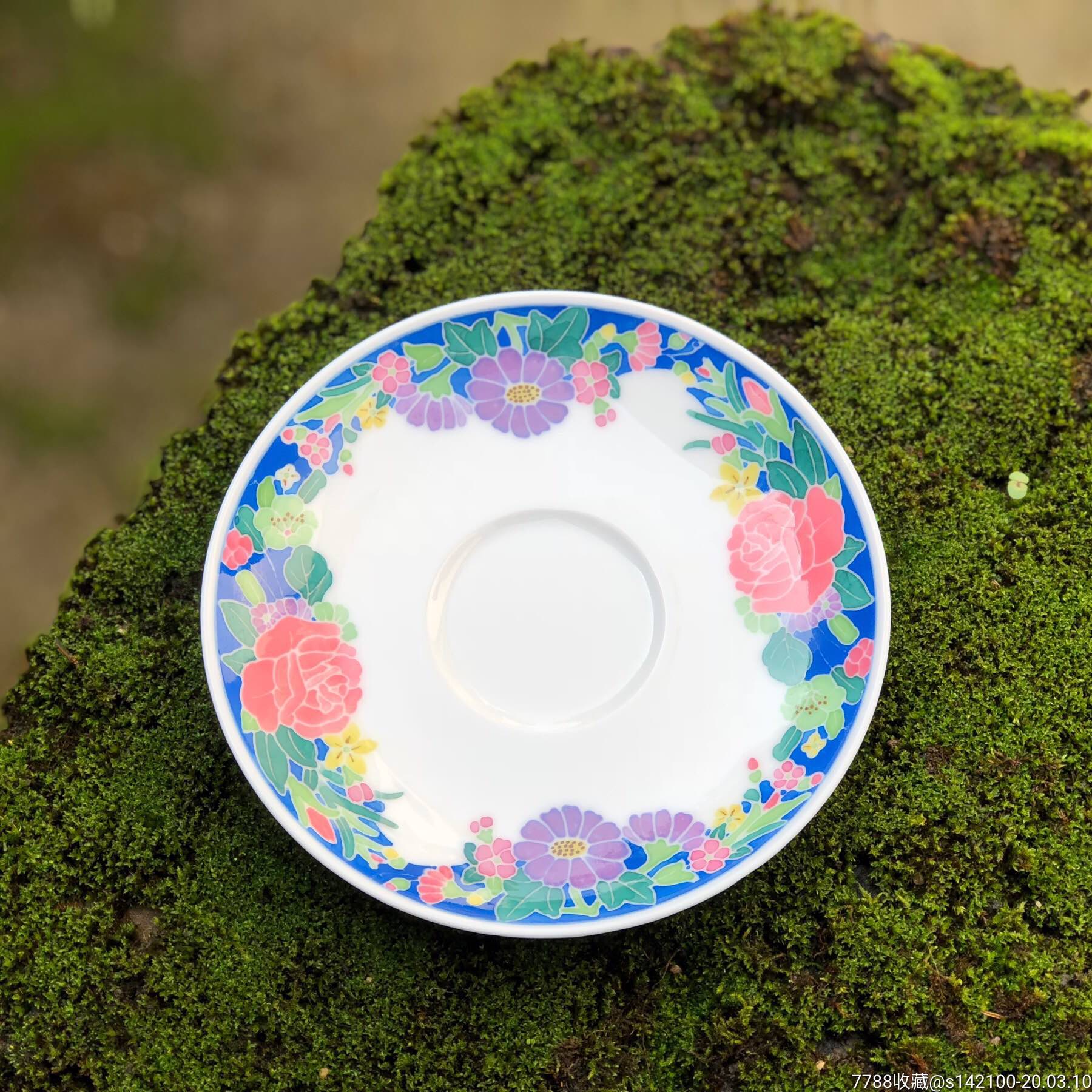 醴陵瓷器釉下五彩手绘大球泥新满花杯碟-价格:68元-se71564621-彩绘瓷