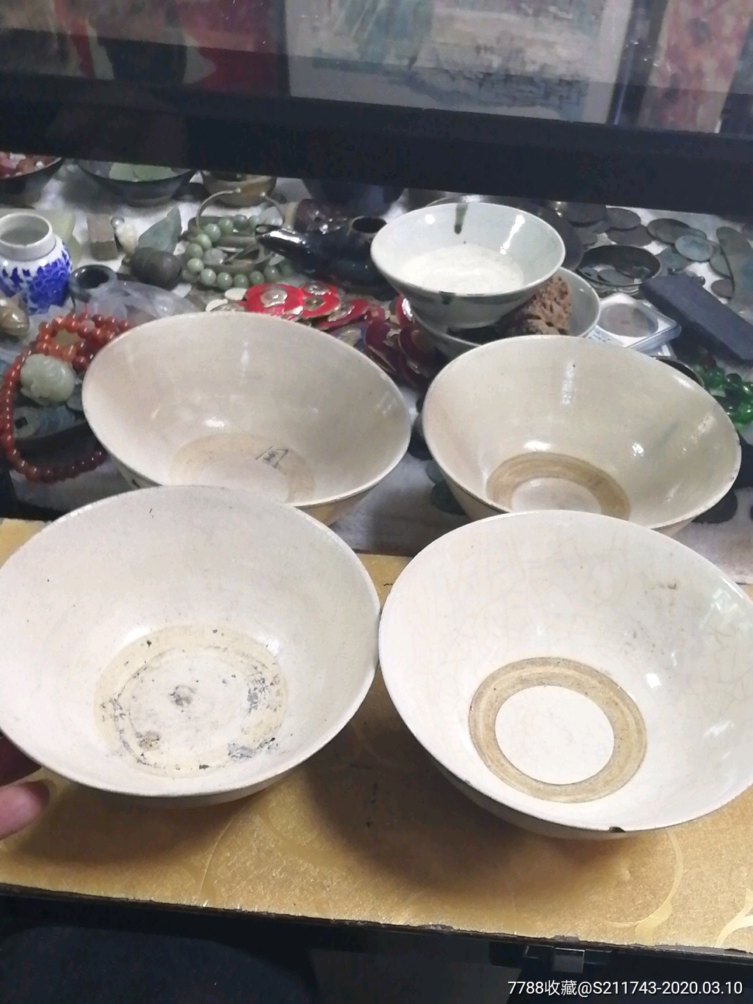 农村收获!文革老瓷碗四个!