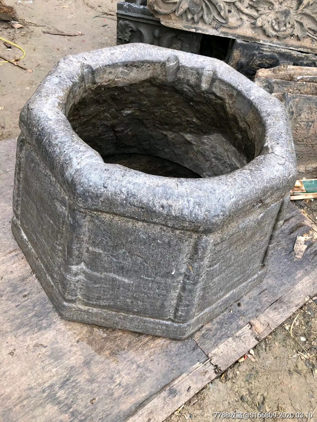 百年青石井口井圈风化自然有工艺_其他石器_茹艺古典民俗老物件【7788