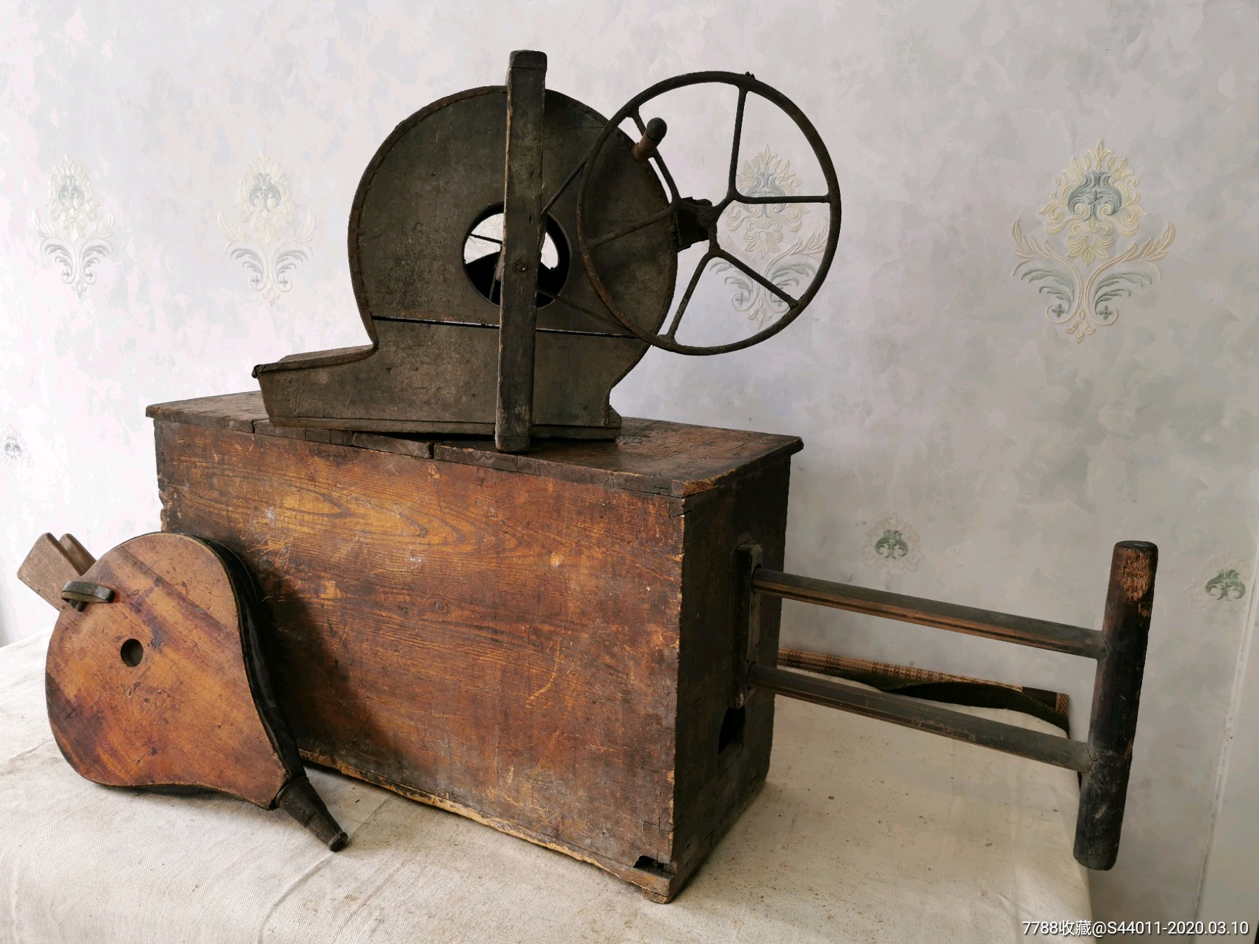 民国手动风匣,手拉风匣,手摇风机,皮风匣