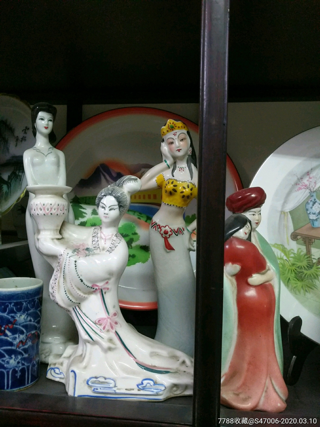 70年代唐山彩瓷美女人物一组