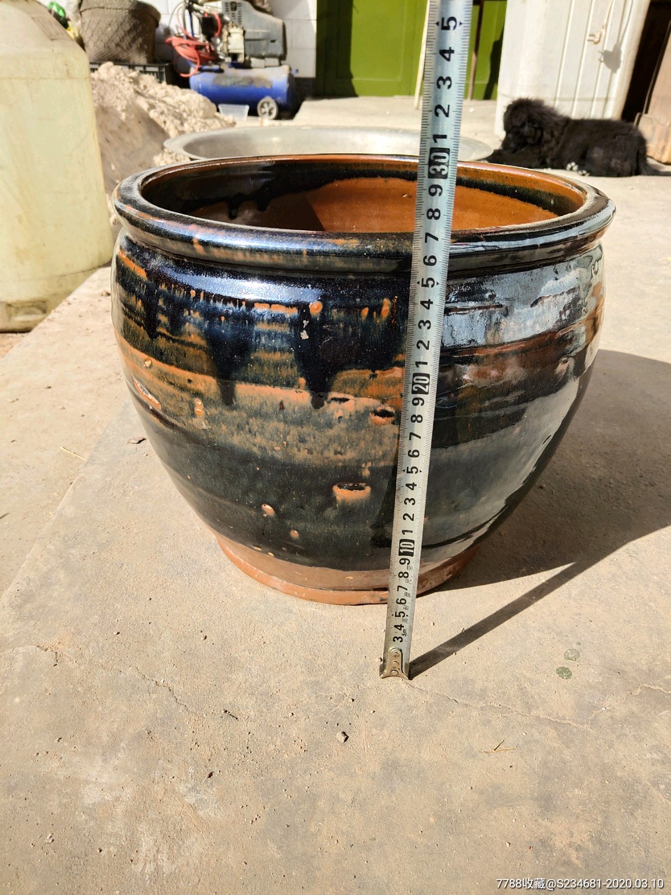 清代黑釉鱼缸-黑陶-7788收藏__收藏热线