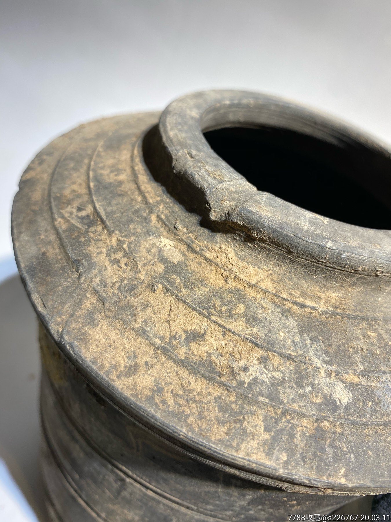 古玩陶器古董汉代黑陶粮仓黑陶罐