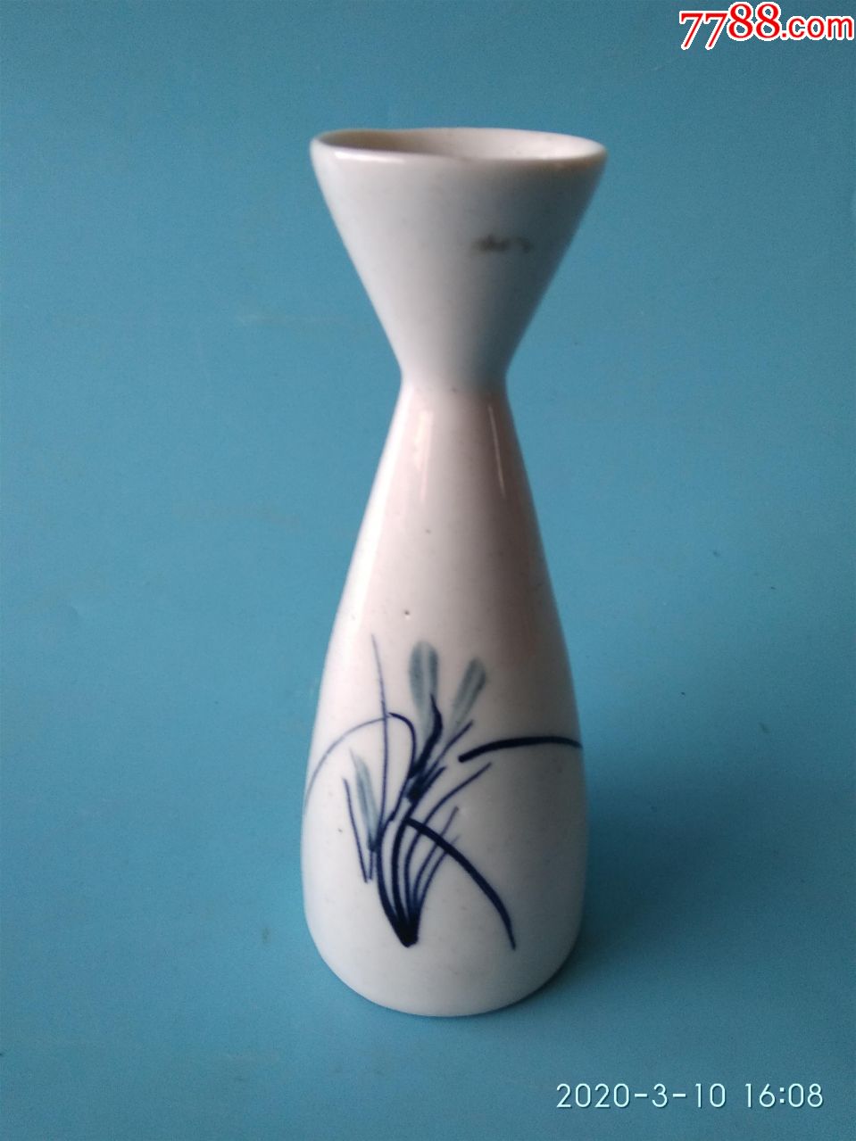 80年代淄博瓷手绘水墨兰花酒素子酒具