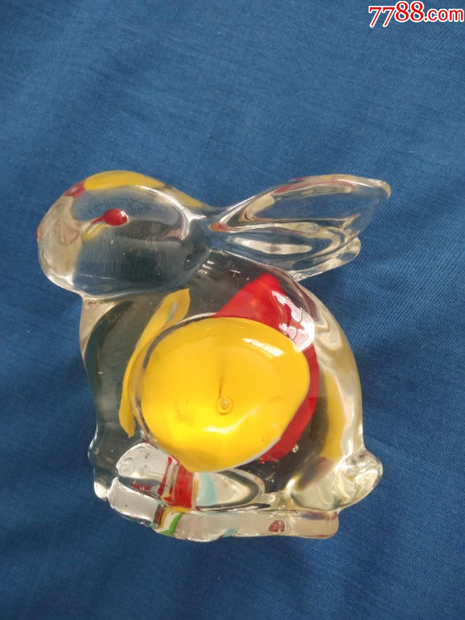 老玻璃兔子摆件一只玻璃兔子老玻璃器皿