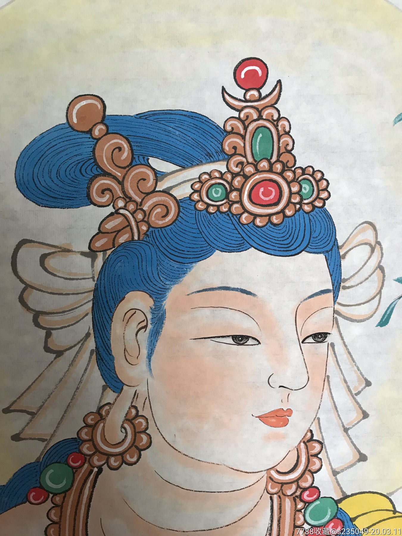 国画纯手绘佛教人物画南无观世音菩萨观音像