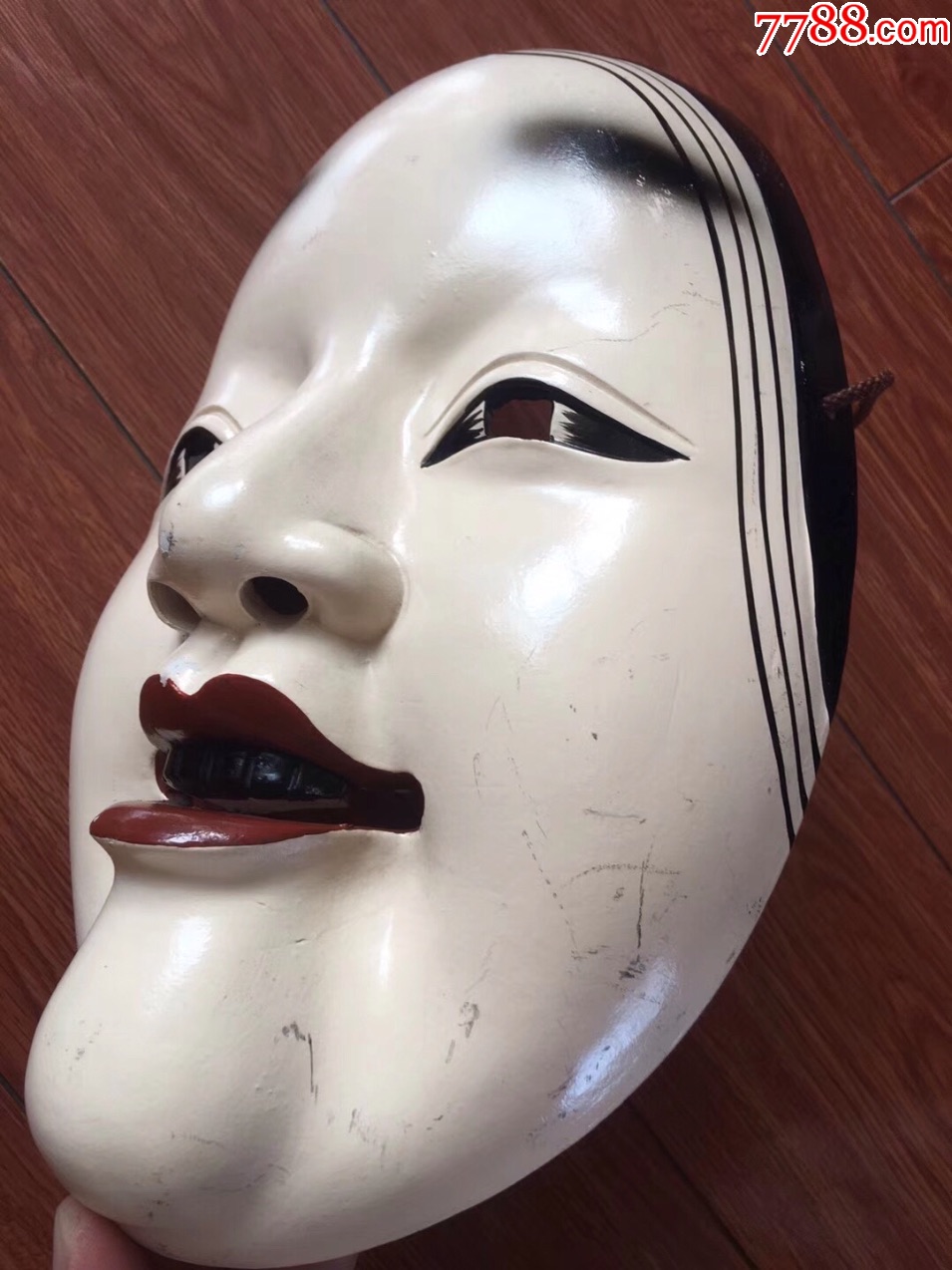 日本淘胎手绘上漆能面具