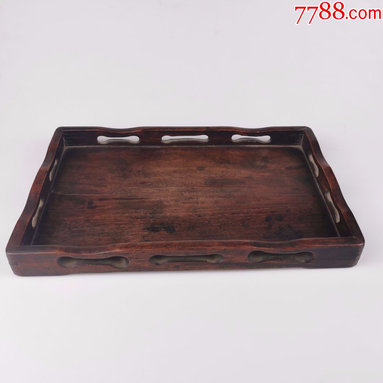 清代红木茶盘精美开窗文盘红酸枝木托盘文房案头摆件承盘