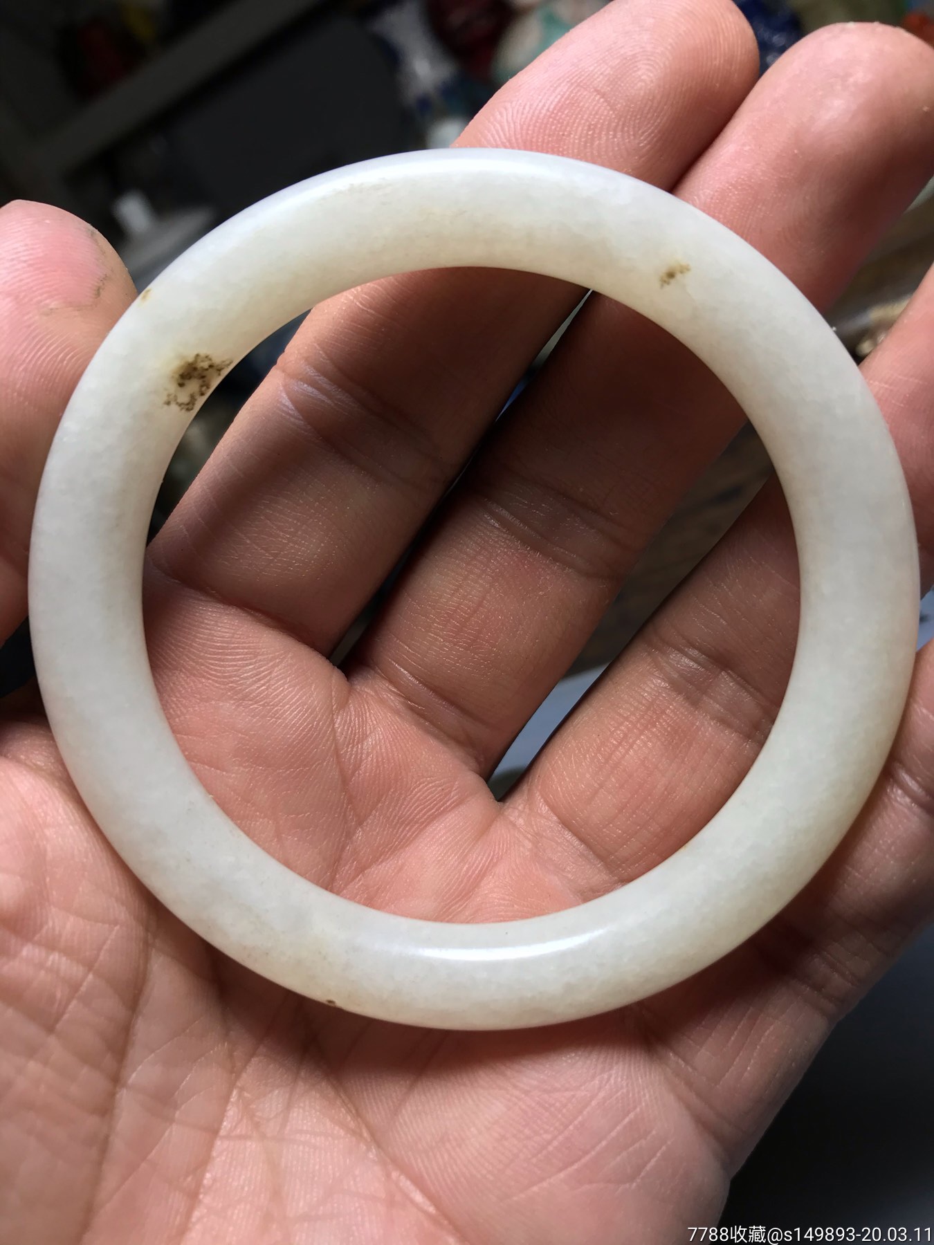 清代和田白玉手镯