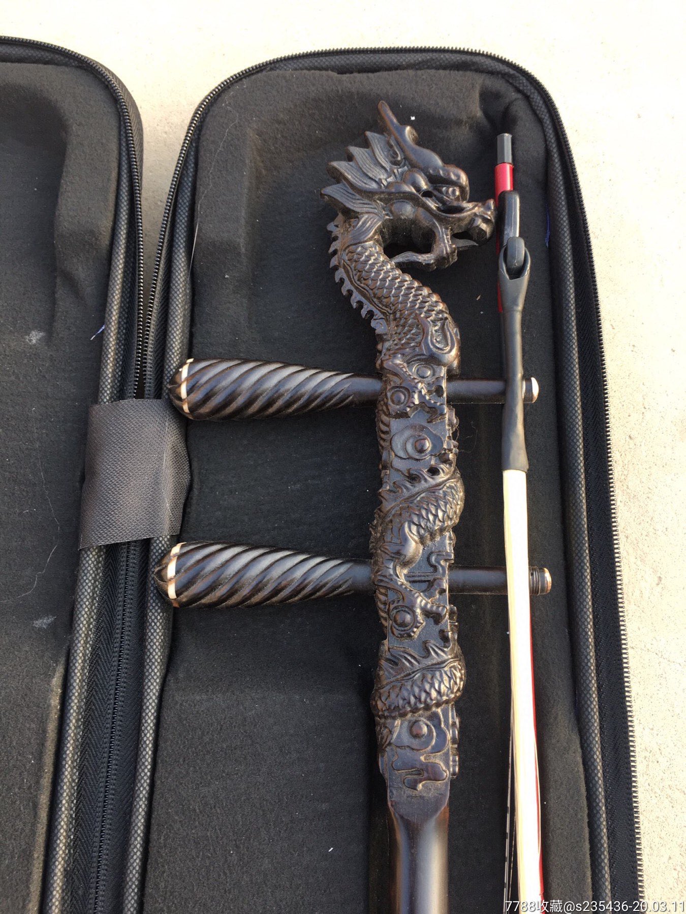 乌木龙头二胡:做工精致,包浆润滑,能正常使用!