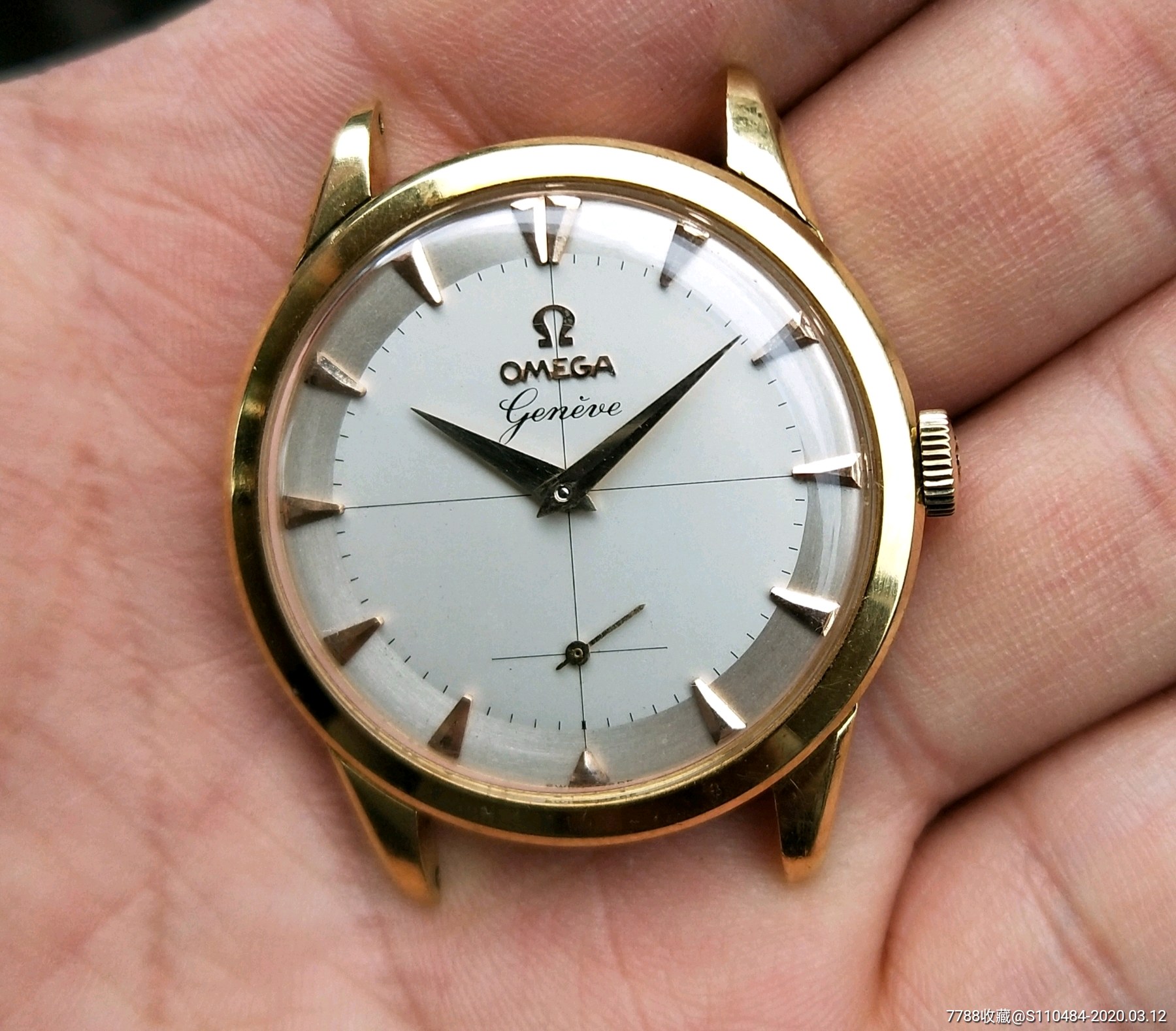 二手手表瑞士古董欧米茄花体日内瓦最美30t手卷王18k实金