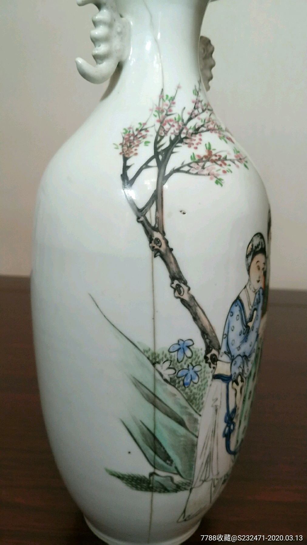 民国大家桐华居出品二乔人物尺瓶