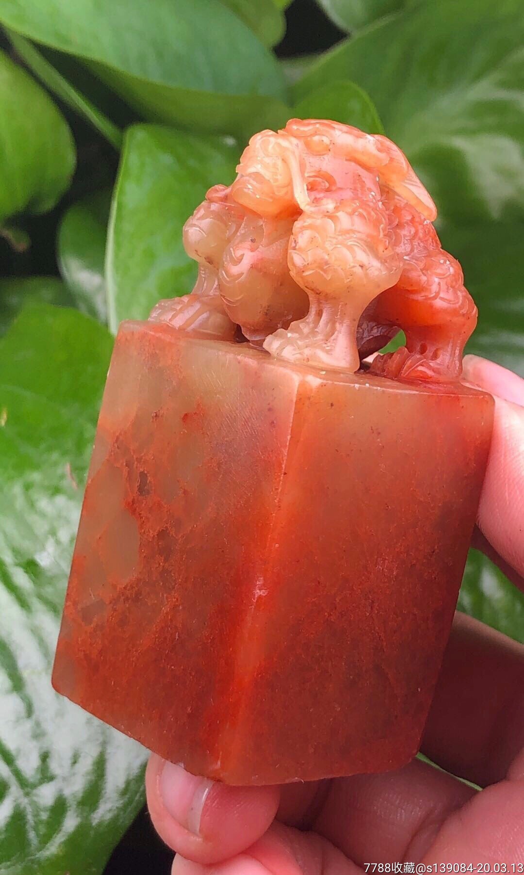 巴林鸡血石老章料一块,完好,包真