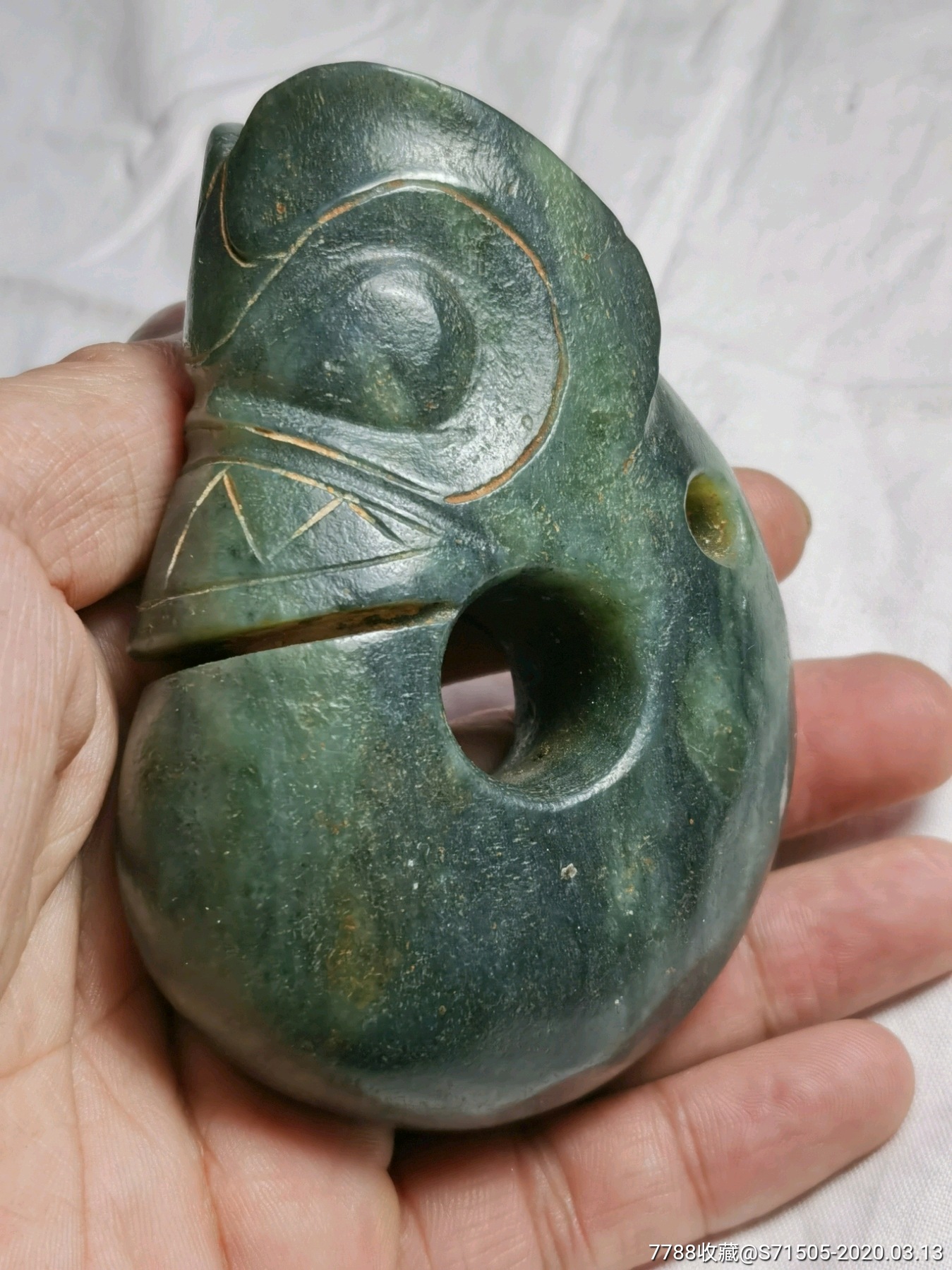 以前收的老玉猪龙,玉质好,包浆沁色入骨,,,高古玉器红山玉器红山文化