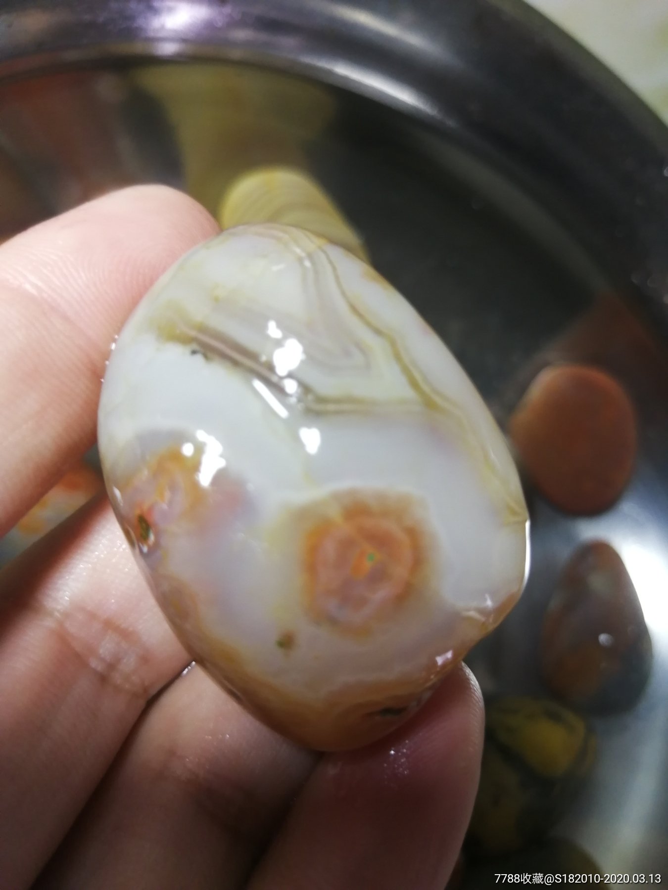 南京雨花石玛瑙,石质一流,纹路漂亮纹!