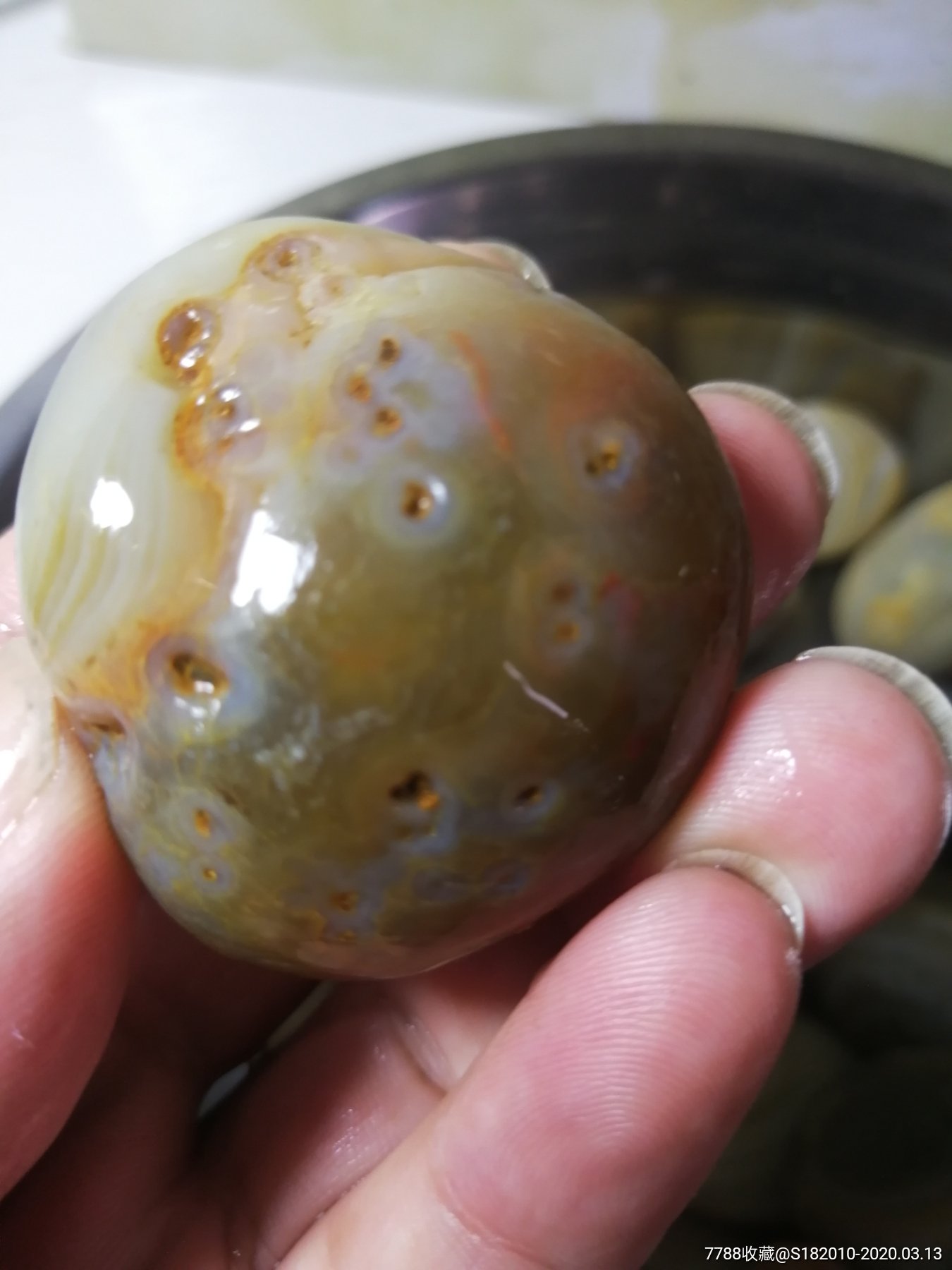 南京雨花石玛瑙,石质一流,纹路漂亮纹!