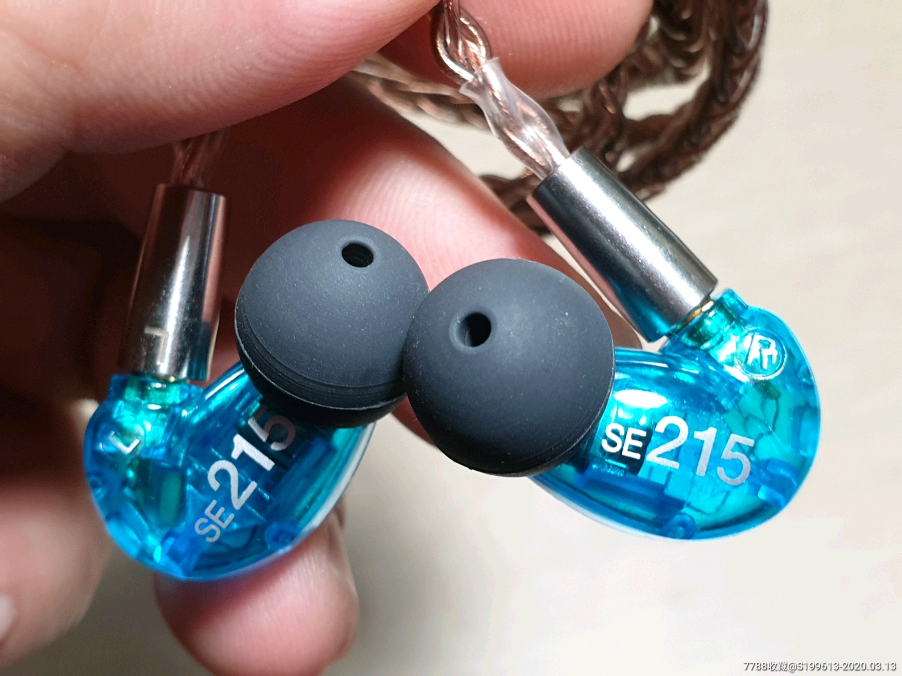 99新,德国,舒尔215耳机,后改镀银线,音质超好,耳机/耳塞,2020-2029年