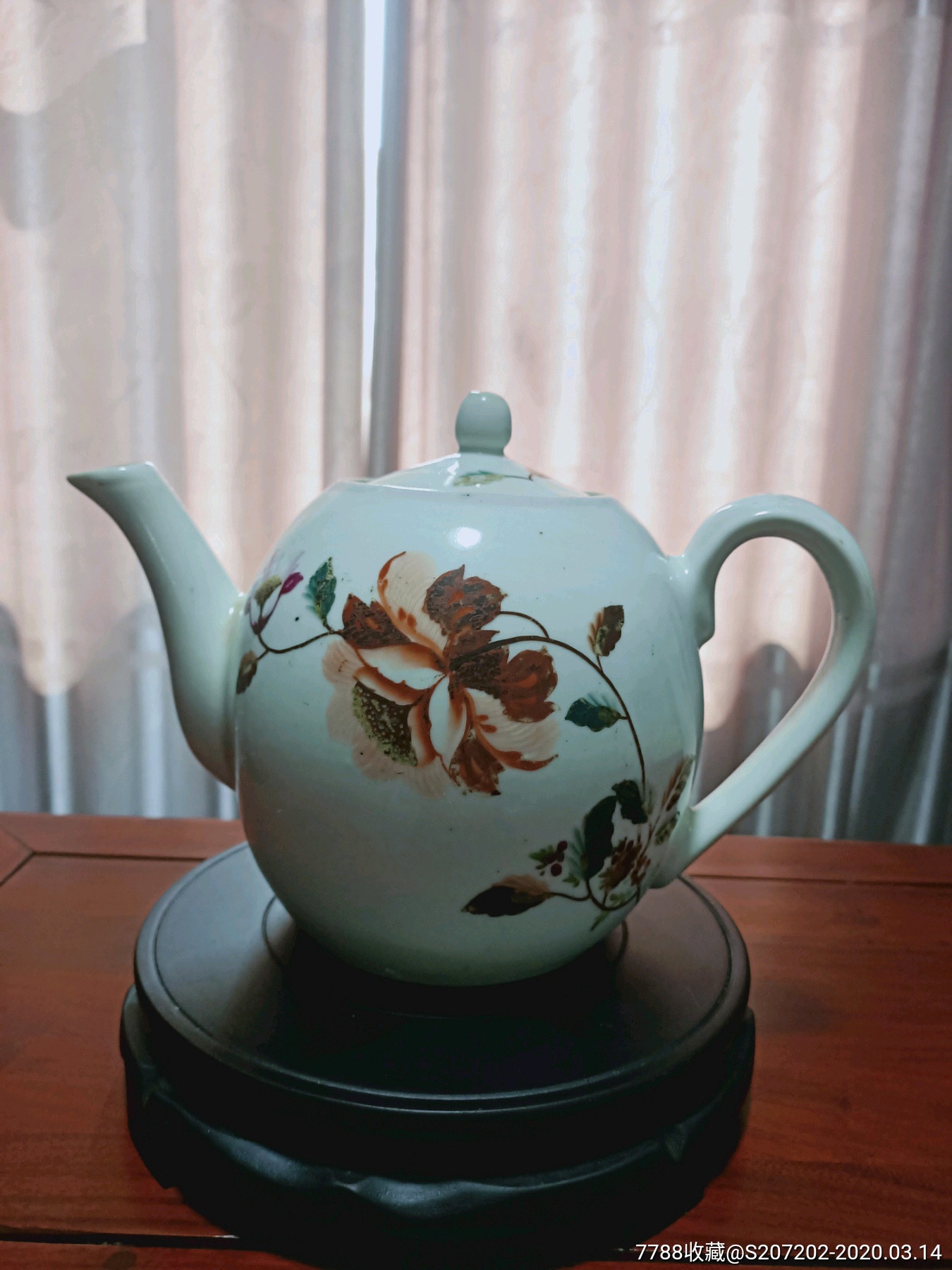 567一枝花手绘牛蛋茶壶提梁壶全美品