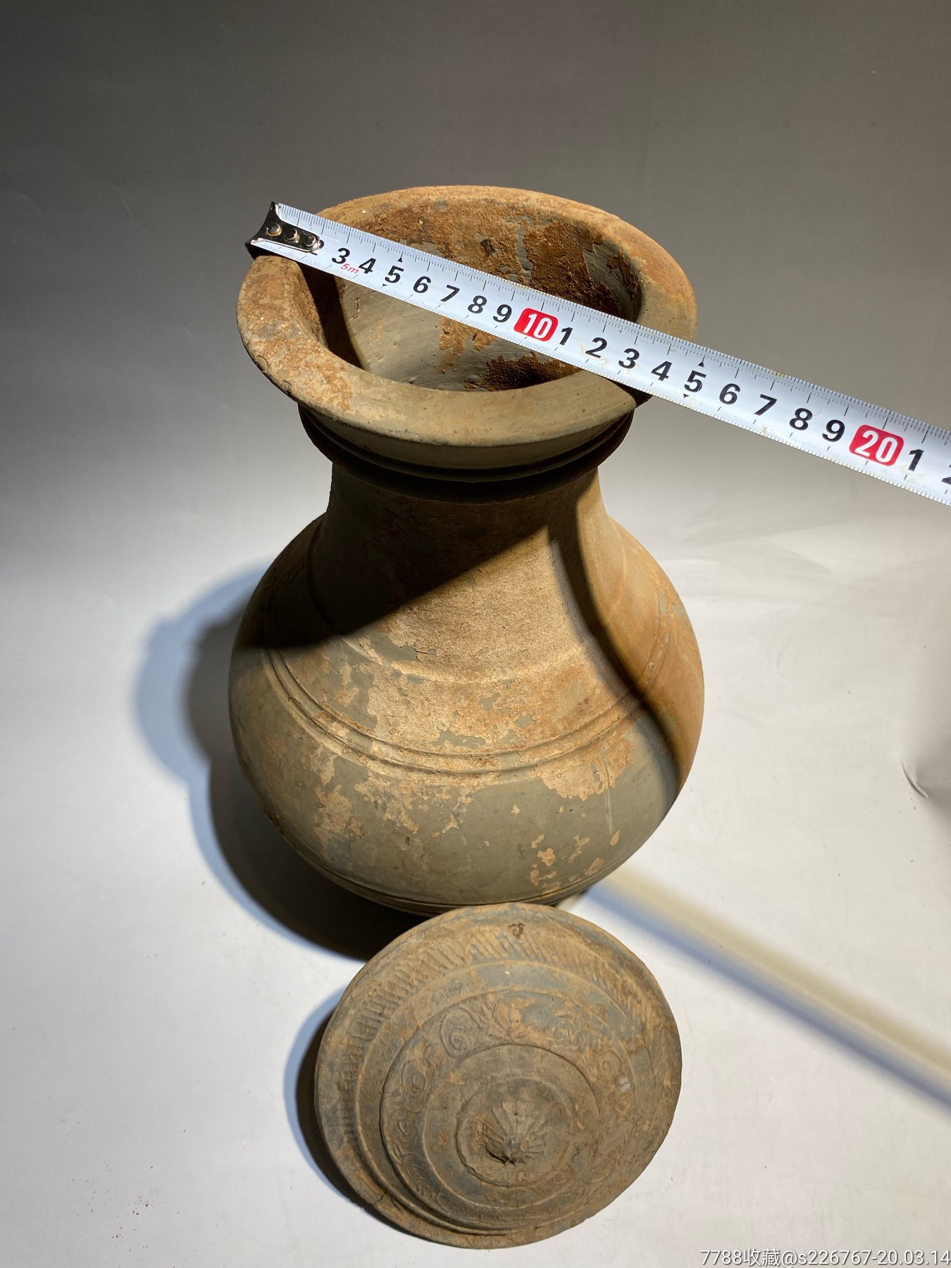 古玩陶器古董汉代陶壶陶瓶_灰陶_鉴别图片_收藏价格_7788陶器收藏