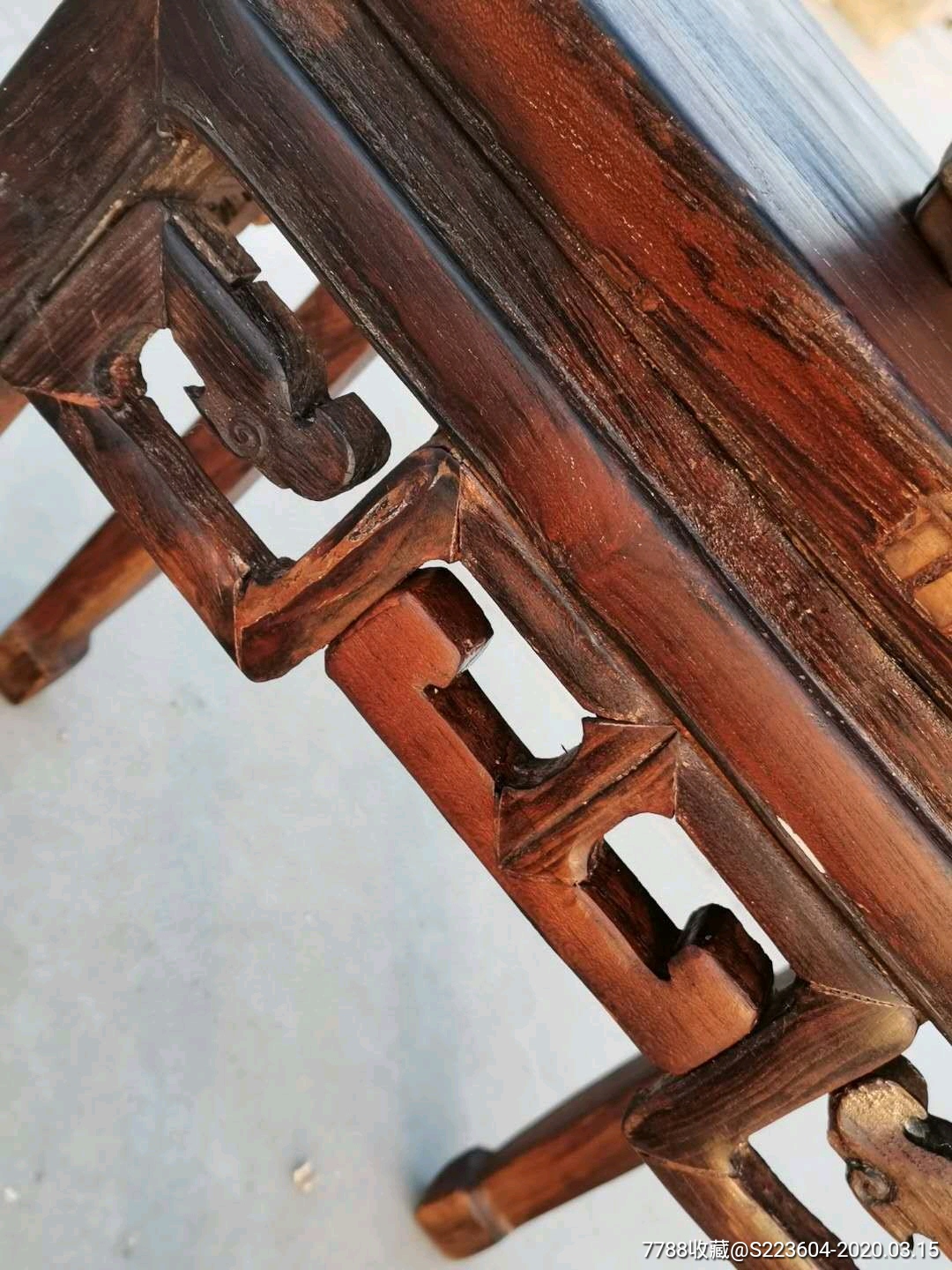 苏作古典凊晚期榨桑木,长方形凳子,拐子龙,卡子花做工讲究!