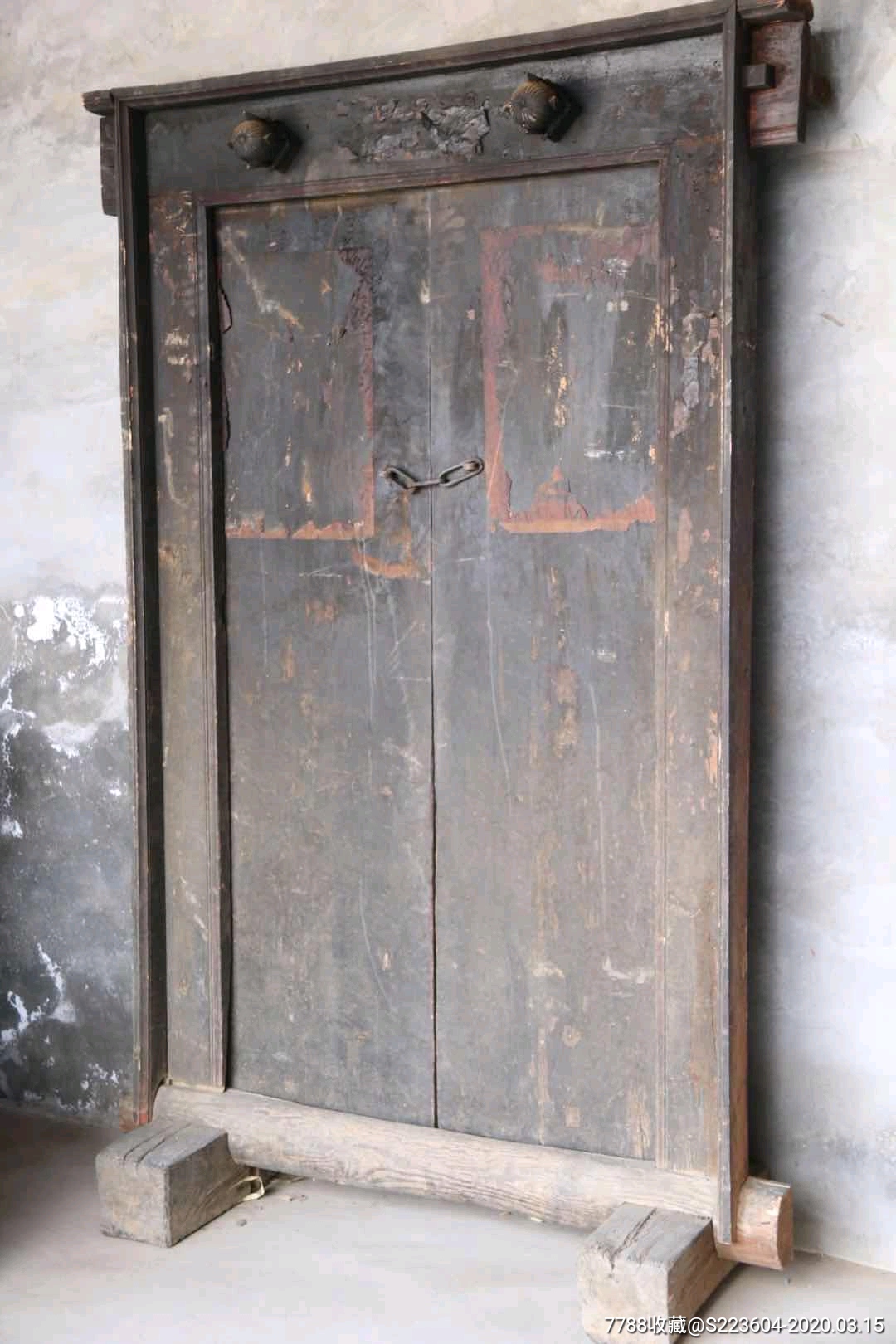 榆木老大门做工精细可以正常使用保存完好高213米宽125米老货