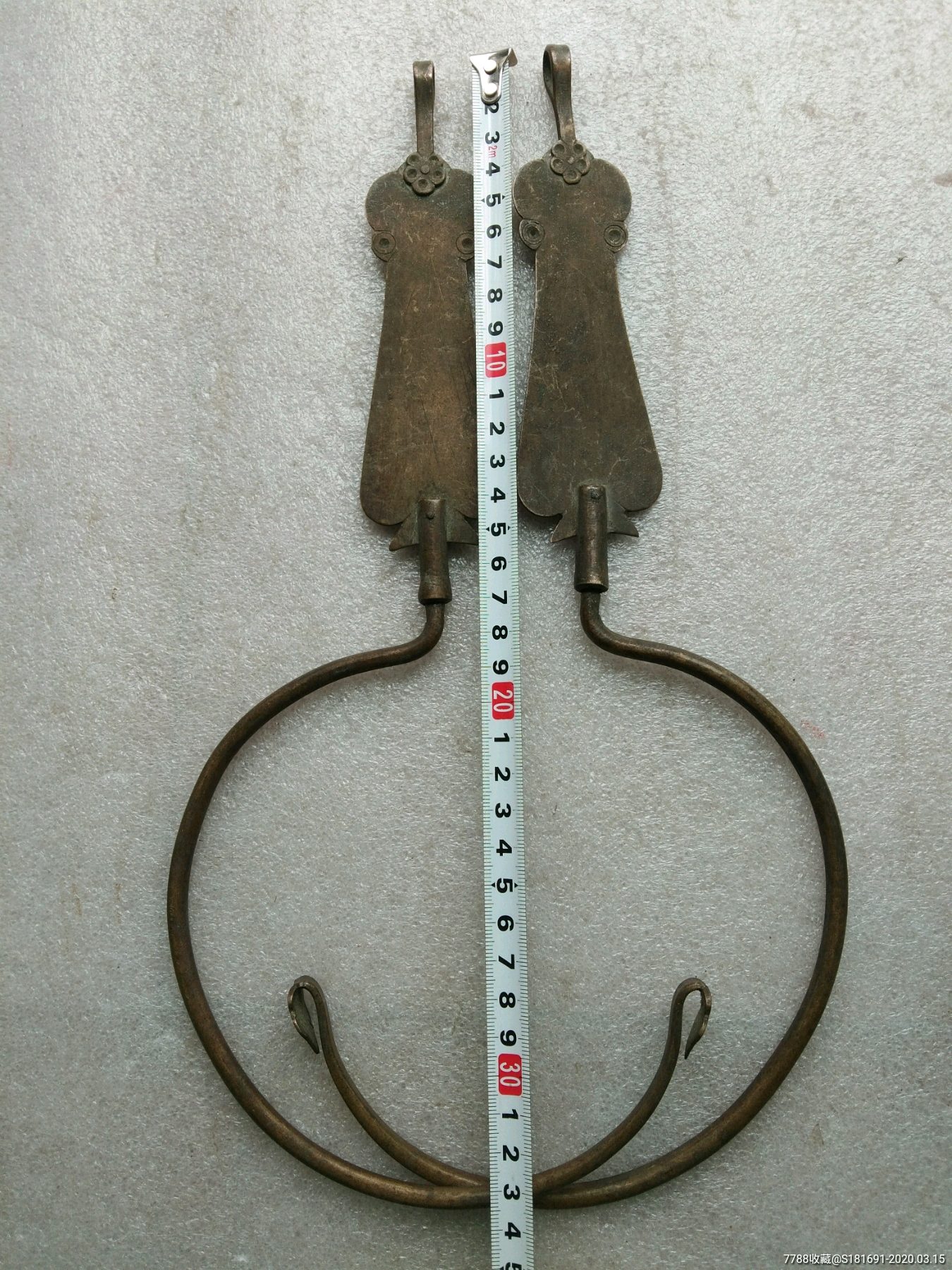 清代时期可任意旋转360度加长独特少见的蚊帐钩一付合售