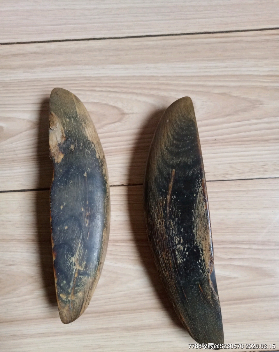 清代织机牛角梭子一对