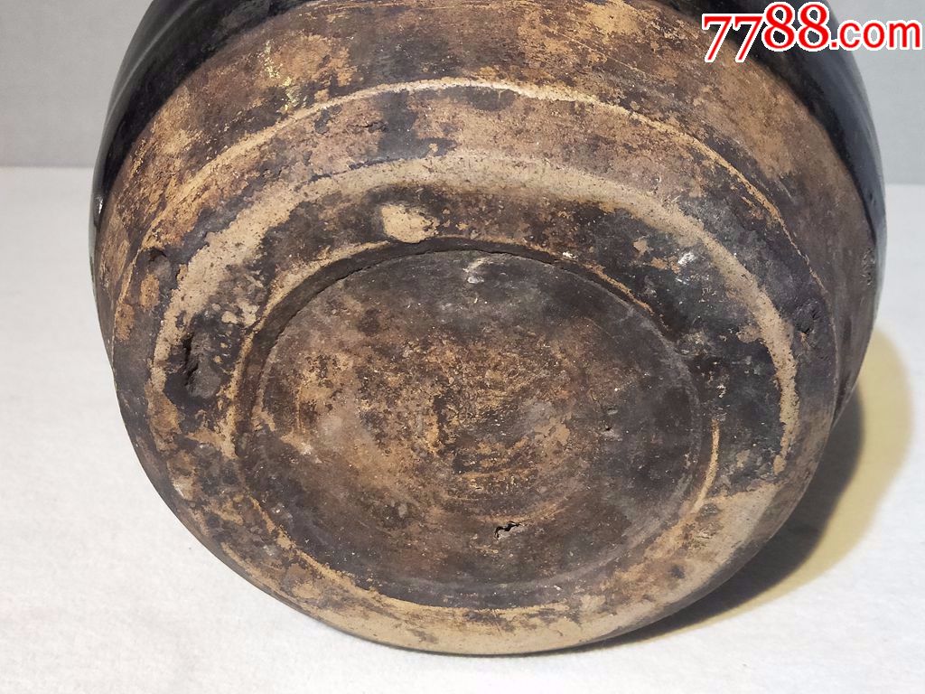 明代磁州窑窑变油大酒缸保存完好-黑瓷/天目瓷-7788瓷器